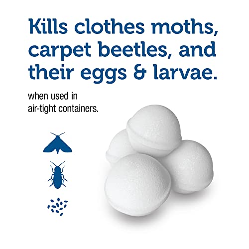 Enoz Para Moth Balls, Kills Clothes Moths and Carpet Beetles, No Clinging Odor, 4 Oz (Pack of 4)