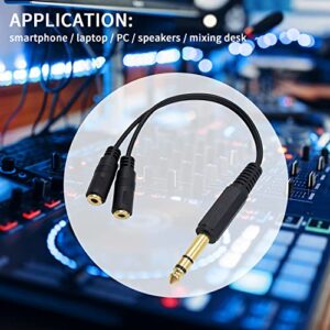 Poyiccot 1/4 to 3.5mm Adapter, 3.5mm to 1/4 Headphone Adapter, 6.35mm 1/4 inch TRS Stereo Male to 2 Dual 3.5mm (Mini) 1/8 inch Stereo Female Y Splitter Cable 20cm/8inch (635M-235FM)