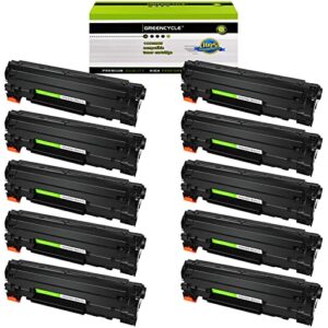 greencycle 10 pk black laser jet toner cartridge compatible for cb435a laser jet p1002 p1003 p1004 printer