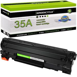 greencycle high yield compatible 35a cb435a toner cartridge replacement for laserjet p1002 p1003 p1004 p1005 p1006 p1007 p1009 series printers ( black, 1 pack )
