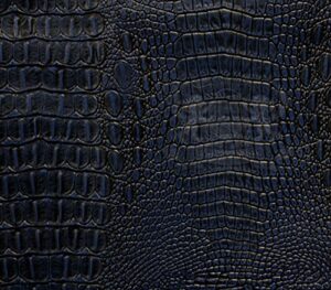 vinyl fabric crocodile allie navy blue fake leather upholstery / 54" wide/sold by the yard