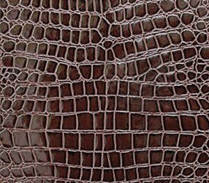 vinyl fabric crocodile dark chocolate fake leather upholstery / 54" wide/sold by the yard