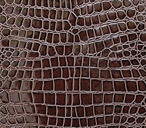 Vinyl Fabric Crocodile Dark Chocolate Fake Leather Upholstery / 54" Wide/Sold by The Yard