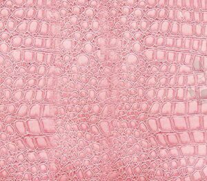 vinyl fabric crocodile pink fake leather upholstery / 54" wide/sold by the yard