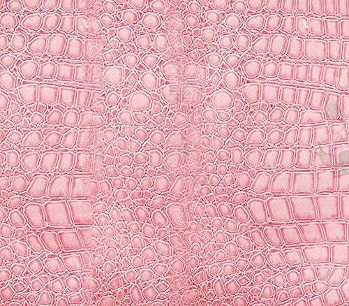 Vinyl Fabric Crocodile Pink Fake Leather Upholstery / 54" Wide/Sold by The Yard