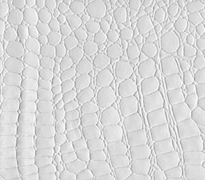 vinyl fabric crocodile white fake leather upholstery / 54" wide/sold by the yard