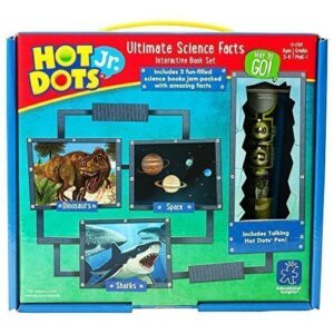 educational insights hot dots jr. ultimate science facts storybooks, 3 non-fiction books & interactive pen, homeschool learning workbooks, ages 3+