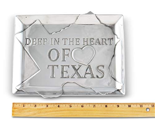 Arthur Court Designs Aluminum Deep in The Heart of Texas Food Service Tray, Desktop Storage Organizer, Catchall, Valet, Nightstand or Dresser 9.5 inch x: 7 inch