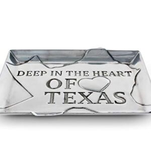 Arthur Court Designs Aluminum Deep in The Heart of Texas Food Service Tray, Desktop Storage Organizer, Catchall, Valet, Nightstand or Dresser 9.5 inch x: 7 inch