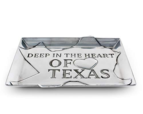 Arthur Court Designs Aluminum Deep in The Heart of Texas Food Service Tray, Desktop Storage Organizer, Catchall, Valet, Nightstand or Dresser 9.5 inch x: 7 inch