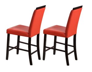 kings brand furniture counter parsons dining chairs (set of 2), red, 24"