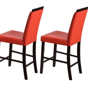 Kings Brand Furniture Counter Parsons Dining Chairs (Set of 2), Red, 24"