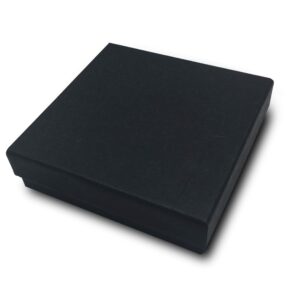The Display Guys – Cardboard Jewelry Boxes With Cotton – 100 Pack – Matte Black – #33 (3 1/2" x 3 1/2" x 1")