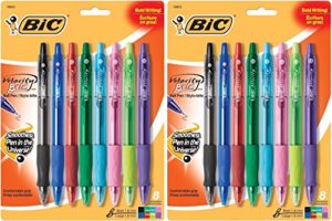 bic velocity bold fashion ball pen, 1.6 mm bold point (18823), assorted, 8-count (set of 2)