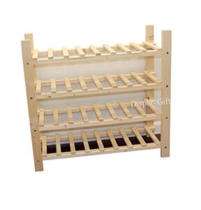displaygifts freestanding stackable wine storage rack wooden stand (60 bottles capacity: 4 rows)