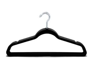 jeronic ultra thin non-slip velvet clothes hanger, pack of 50, black
