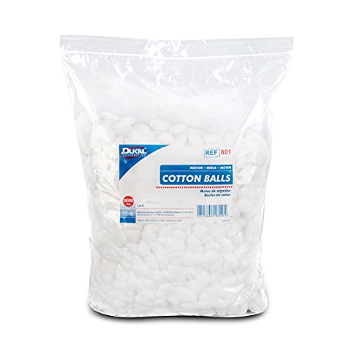 Dukal 801 Cotton Balls, Non Sterile, Medium, White (Pack of 4000)