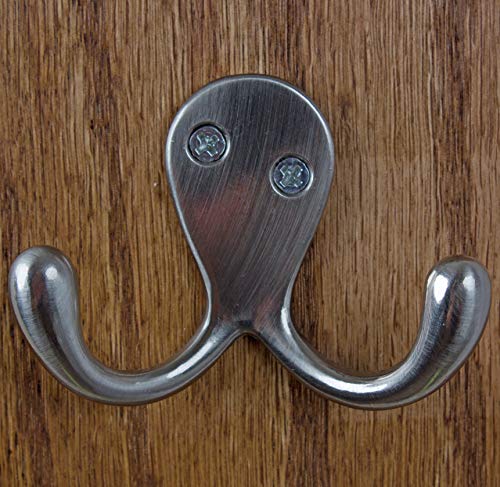 GlideRite Hardware 7511-SN-10 2” Satin Nickel Octopus Double Hooks 10 Pack