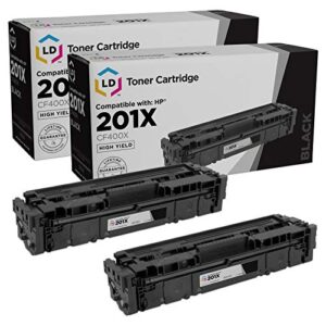 ld products compatible toner cartridge replacement for hp 201x cf400x high yield (black, 2-pack) for use in color laserjet: m252dw, m252n, m277c6, m277n, mfp m277dw