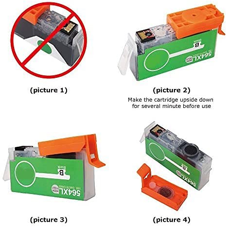 OSIR Compatible Ink Cartridge Replacement for HP 564 564XL for HP Photosmart 5520 5514 6510 6520 7510 5510 7525 7520 7515 C6380 C310a C309a C410a Officejet 4620 4622 Deskjet 3520 3521 3522 (2-Black)