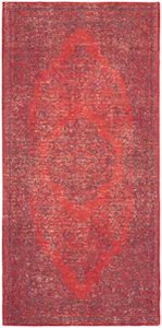 safavieh classic vintage collection accent rug - 2'4" x 4'8", orange & red, oriental medallion cotton design, easy care, ideal for high traffic areas in entryway, living room, bedroom (clv121b)