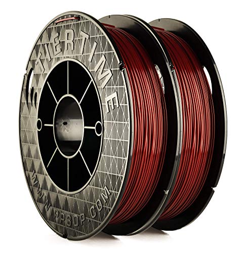 Tiertime UP Fila Premium PLA 3D Printer Filament, Low Odor, Consistent 1.75mm Diameter,1KG (500g×2 Spools), Burgundy Red C-22-09