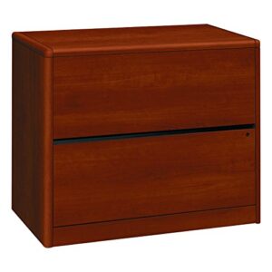 hon two drawer lateral file, 36" by 20" by 29-1/2", cognac