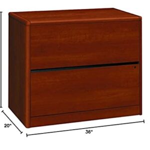 HON Two Drawer Lateral File, 36" by 20" by 29-1/2", Cognac