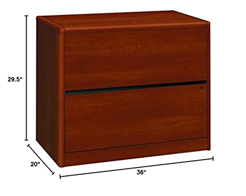 HON Two Drawer Lateral File, 36" by 20" by 29-1/2", Cognac