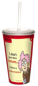 tree-free greetings 16-ounce double-walled cool cup with reusable straw, aunty acid subscription issues