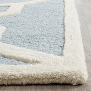 SAFAVIEH Cambridge Collection Area Rug - 8' x 10', Blue & Ivory, Handmade Geometric Wool, Ideal for High Traffic Areas in Living Room, Bedroom (CAM722B)