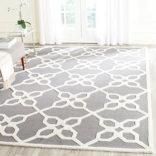 SAFAVIEH Cambridge Collection Area Rug - 8' x 10', Blue & Ivory, Handmade Geometric Wool, Ideal for High Traffic Areas in Living Room, Bedroom (CAM722B)