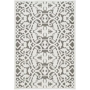safavieh paradise collection accent rug - 3'1" x 4'7", ivory & dark grey, modern viscose design, ideal for high traffic areas in entryway, living room, bedroom (parb636c)