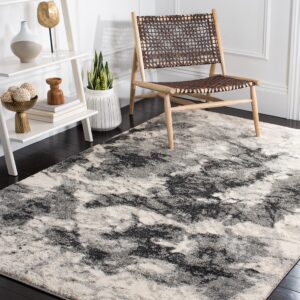 safavieh retro collection accent rug - 3' x 5', cream & grey, modern abstract design, non-shedding & easy care, ideal for high traffic areas in entryway, living room, bedroom (ret2141-1180)