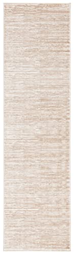 SAFAVIEH Vision Collection Runner Rug - 2'2" x 8', Creme, Modern Ombre Tonal Chic Design, Non-Shedding & Easy Care, Ideal for High Traffic Areas in Living Room, Bedroom (VSN606F)