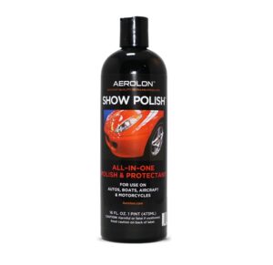 aerolon show polish and sealer for cars, trucks, boats & motorcycles - the ultimate liquid car wax shine with polymer paint sealant protection, base coat sealant kit with 16oz bottle & applicator