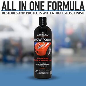 Aerolon Show Polish and Sealer for Cars, Trucks, Boats & Motorcycles - The Ultimate Liquid Car Wax Shine with Polymer Paint Sealant Protection, Base Coat Sealant Kit with 16oz Bottle & Applicator