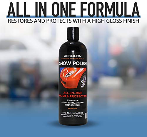 Aerolon Show Polish and Sealer for Cars, Trucks, Boats & Motorcycles - The Ultimate Liquid Car Wax Shine with Polymer Paint Sealant Protection, Base Coat Sealant Kit with 16oz Bottle & Applicator