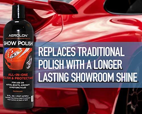 Aerolon Show Polish and Sealer for Cars, Trucks, Boats & Motorcycles - The Ultimate Liquid Car Wax Shine with Polymer Paint Sealant Protection, Base Coat Sealant Kit with 16oz Bottle & Applicator