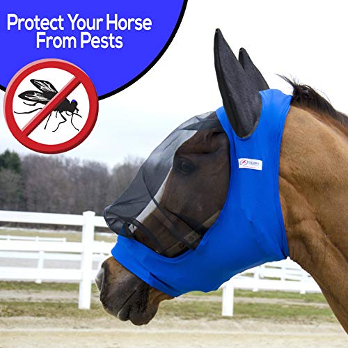 Derby Originals Reflective Lycra Fly Mask with 1 Year Warranty Mesh Eyes and Ears