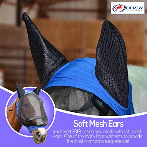 Derby Originals Reflective Lycra Fly Mask with 1 Year Warranty Mesh Eyes and Ears