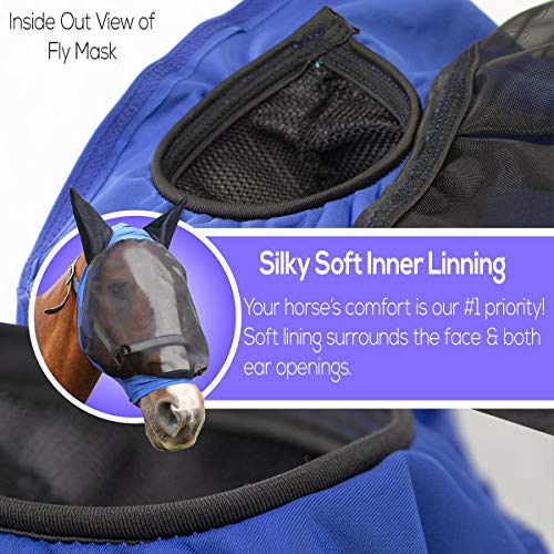 Derby Originals Reflective Lycra Fly Mask with 1 Year Warranty Mesh Eyes and Ears