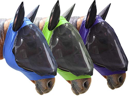 Derby Originals Reflective Lycra Fly Mask with 1 Year Warranty Mesh Eyes and Ears