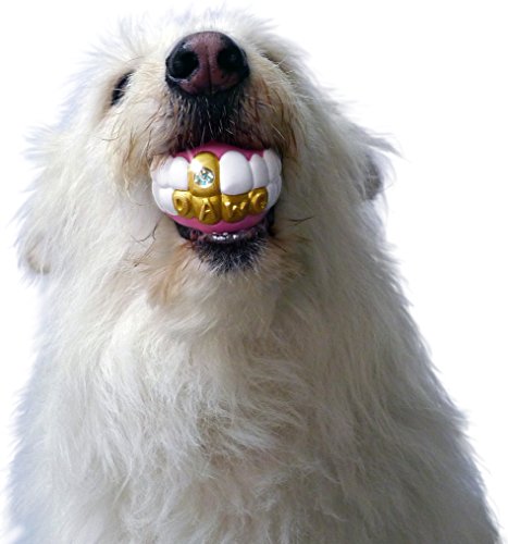 Humunga Bling Rock Star Teeth Shaped Ball Toy for Medium and Large Dogs