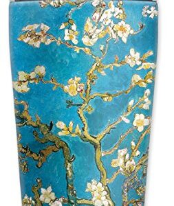 Mugzie "Van Gogh: Almond Blossoms" Stainless Steel Travel Mug with Insulated Wetsuit Cover, 20 oz, Black