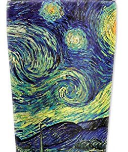 Mugzie "Van Gogh: Starry Night" Stainless Steel Travel Mug with Insulated Wetsuit Cover, 20 oz, Black