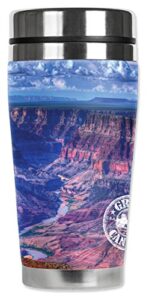mugzie "grand canyon" stainless steel travel mug with insulated wetsuit cover, 20 oz, black