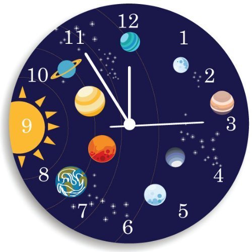 Children Wall Clock Solar System, Nursery Room Decor, Space theme WALL CLOCK