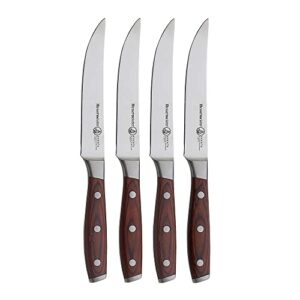 messermeister avanta 5” fine edge steak knife set - german x50 stainless steel - rust resistant & easy to maintain - includes 4 steak knives