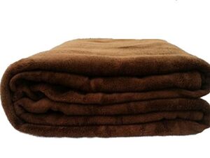 empire coral fleece super soft solid throw blankets (queen, chocolate brown)